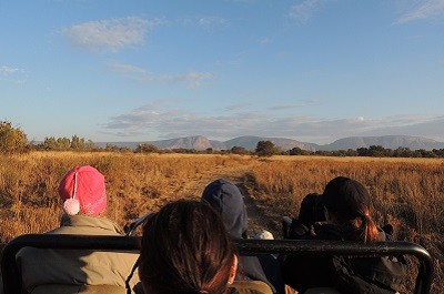 students on african safari